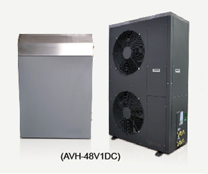 AVH-48V1DR. Мощность нагрева - 14.5 кВт. Наружный и внутренний блоки теплового насоса